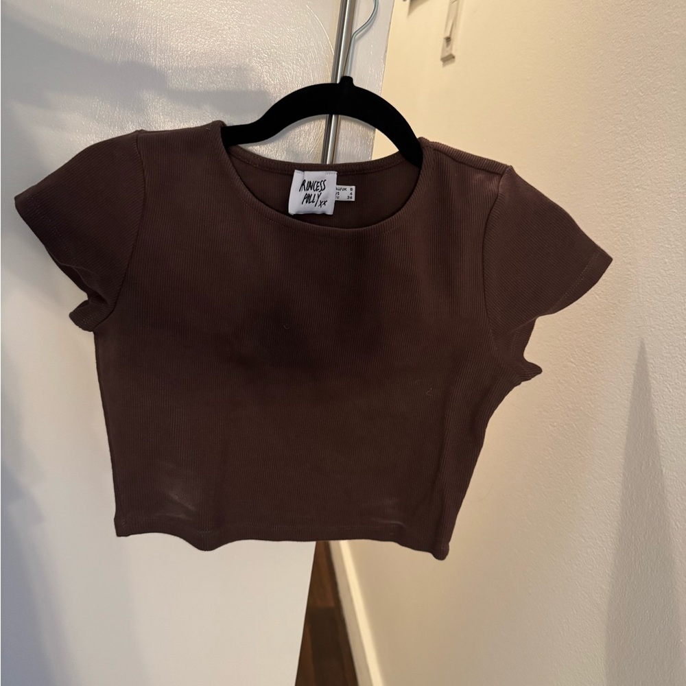 Princess Polly Chocolate Cropped Tee